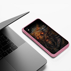 Чехол iPhone XS Max матовый Baldurs Gate 3 logo demon, цвет: 3D-малиновый — фото 2