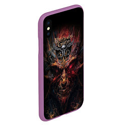 Чехол iPhone XS Max матовый Baldurs Gate 3 logo demon, цвет: 3D-фиолетовый — фото 2