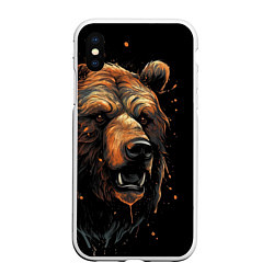 Чехол iPhone XS Max матовый Бурый медведь