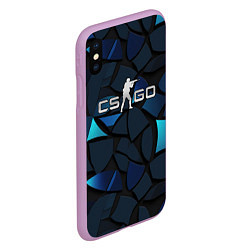 Чехол iPhone XS Max матовый CS GO blue black elements, цвет: 3D-сиреневый — фото 2