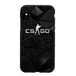 Чехол iPhone XS Max матовый CSGO silver black, цвет: 3D-черный