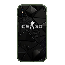 Чехол iPhone XS Max матовый CSGO silver black