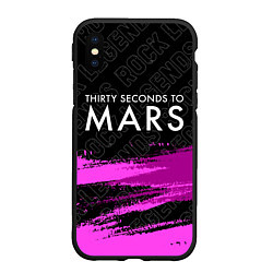 Чехол iPhone XS Max матовый Thirty Seconds to Mars rock legends: символ сверху, цвет: 3D-черный