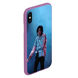 Чехол iPhone XS Max матовый Хёнджин на концерте - Stray Kids, цвет: 3D-фиолетовый — фото 2