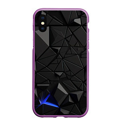 Чехол iPhone XS Max матовый Черная объемная текстура, цвет: 3D-фиолетовый