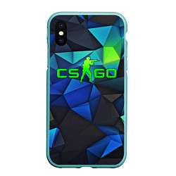 Чехол iPhone XS Max матовый CSGO blue abstract