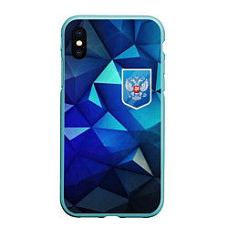 Чехол iPhone XS Max матовый Russia blue abstract