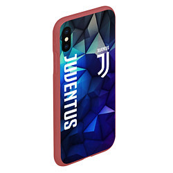 Чехол iPhone XS Max матовый Juventus logo blue, цвет: 3D-красный — фото 2