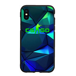 Чехол iPhone XS Max матовый CSGO blue green gradient