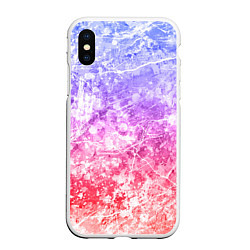 Чехол iPhone XS Max матовый Текстура - Red blue fantasy, цвет: 3D-белый