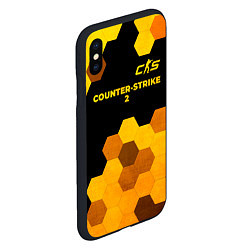 Чехол iPhone XS Max матовый Counter-Strike 2 - gold gradient: символ сверху, цвет: 3D-черный — фото 2