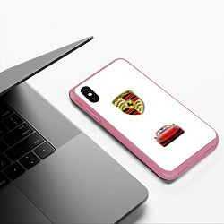 Чехол iPhone XS Max матовый Porsche car, цвет: 3D-малиновый — фото 2