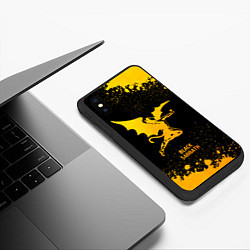 Чехол iPhone XS Max матовый Black Sabbath - gold gradient, цвет: 3D-черный — фото 2