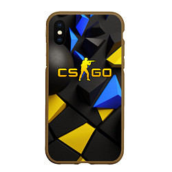 Чехол iPhone XS Max матовый CSGO blue yellow abstract