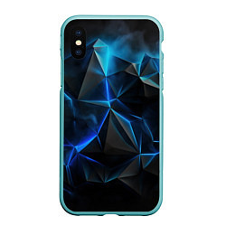 Чехол iPhone XS Max матовый Blue abstract ice