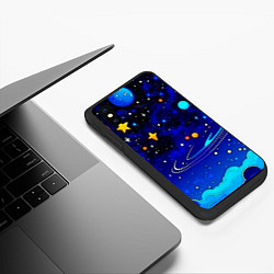 Чехол iPhone XS Max матовый Мультяшный космос темно-синий, цвет: 3D-черный — фото 2