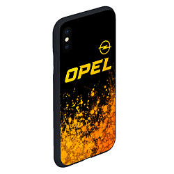 Чехол iPhone XS Max матовый Opel - gold gradient: символ сверху, цвет: 3D-черный — фото 2