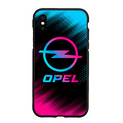 Чехол iPhone XS Max матовый Opel - neon gradient, цвет: 3D-черный