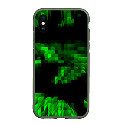 Чехол iPhone XS Max матовый Зеленые пирамиды