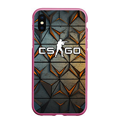 Чехол iPhone XS Max матовый CSGO объемные плиты