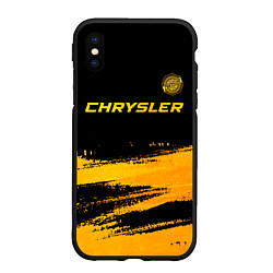 Чехол iPhone XS Max матовый Chrysler - gold gradient: символ сверху, цвет: 3D-черный