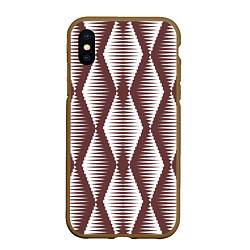 Чехол iPhone XS Max матовый Ромбы цвета кофе