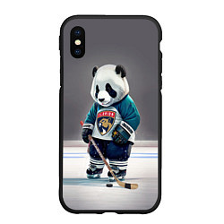 Чехол iPhone XS Max матовый Panda striker of the Florida Panthers