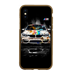 Чехол iPhone XS Max матовый BMW Креативный тюнинг, цвет: 3D-коричневый