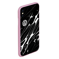 Чехол iPhone XS Max матовый Volkswagen - острые линии, цвет: 3D-розовый — фото 2