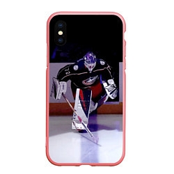 Чехол iPhone XS Max матовый Sergey Bobrovsky - goalkeeper - Columbus blue jack, цвет: 3D-баблгам