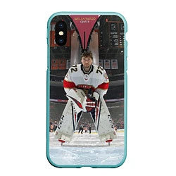 Чехол iPhone XS Max матовый Sergey Bobrovsky - Florida panthers - hockey, цвет: 3D-мятный