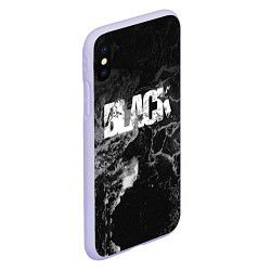 Чехол iPhone XS Max матовый Black - abstract, цвет: 3D-светло-сиреневый — фото 2