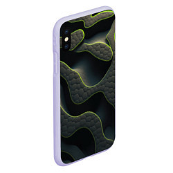 Чехол iPhone XS Max матовый Объемная темная текстура, цвет: 3D-светло-сиреневый — фото 2