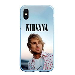 Чехол iPhone XS Max матовый Тру фанат Nirvana, цвет: 3D-голубой