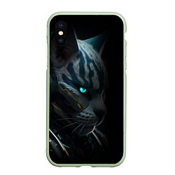 Чехол iPhone XS Max матовый Cat cyberpunk