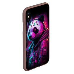 Чехол iPhone XS Max матовый Panda cyberpunk, цвет: 3D-коричневый — фото 2