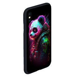 Чехол iPhone XS Max матовый Cyberpunk panda, цвет: 3D-черный — фото 2