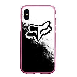 Чехол iPhone XS Max матовый Fox motocross - черно-белые пятна