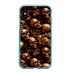 Чехол iPhone XS Max матовый Медные черепа