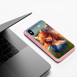 Чехол iPhone XS Max матовый Девушка лисица, цвет: 3D-баблгам — фото 2