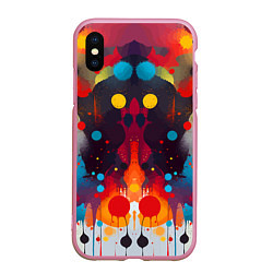 Чехол iPhone XS Max матовый Mirrow colorful blots - abstraction - vogue