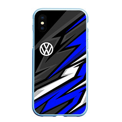 Чехол iPhone XS Max матовый Volkswagen - Синяя абстракция