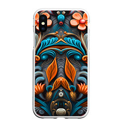Чехол iPhone XS Max матовый Mirrow floral pattern - art - vogue, цвет: 3D-белый