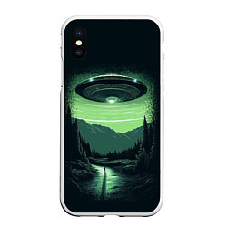 Чехол iPhone XS Max матовый НЛО в лесу