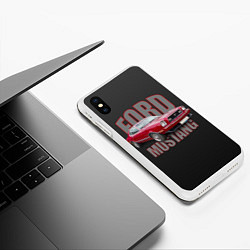 Чехол iPhone XS Max матовый Автомашина Ford Mustang, цвет: 3D-белый — фото 2