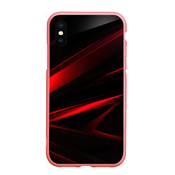 Чехол iPhone XS Max матовый Black and red