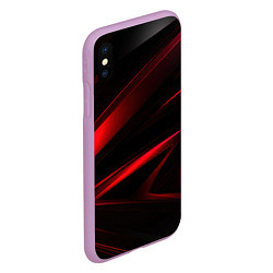 Чехол iPhone XS Max матовый Black and red, цвет: 3D-сиреневый — фото 2