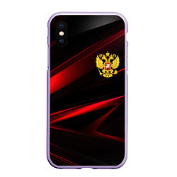 Чехол iPhone XS Max матовый Золотистый герб России