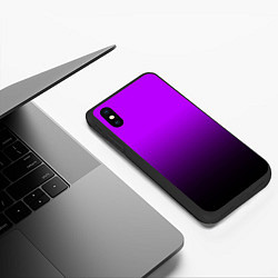 Чехол iPhone XS Max матовый Градиент фиолетово-чёрный, цвет: 3D-черный — фото 2
