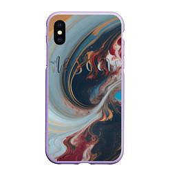 Чехол iPhone XS Max матовый Москва палитра, цвет: 3D-светло-сиреневый